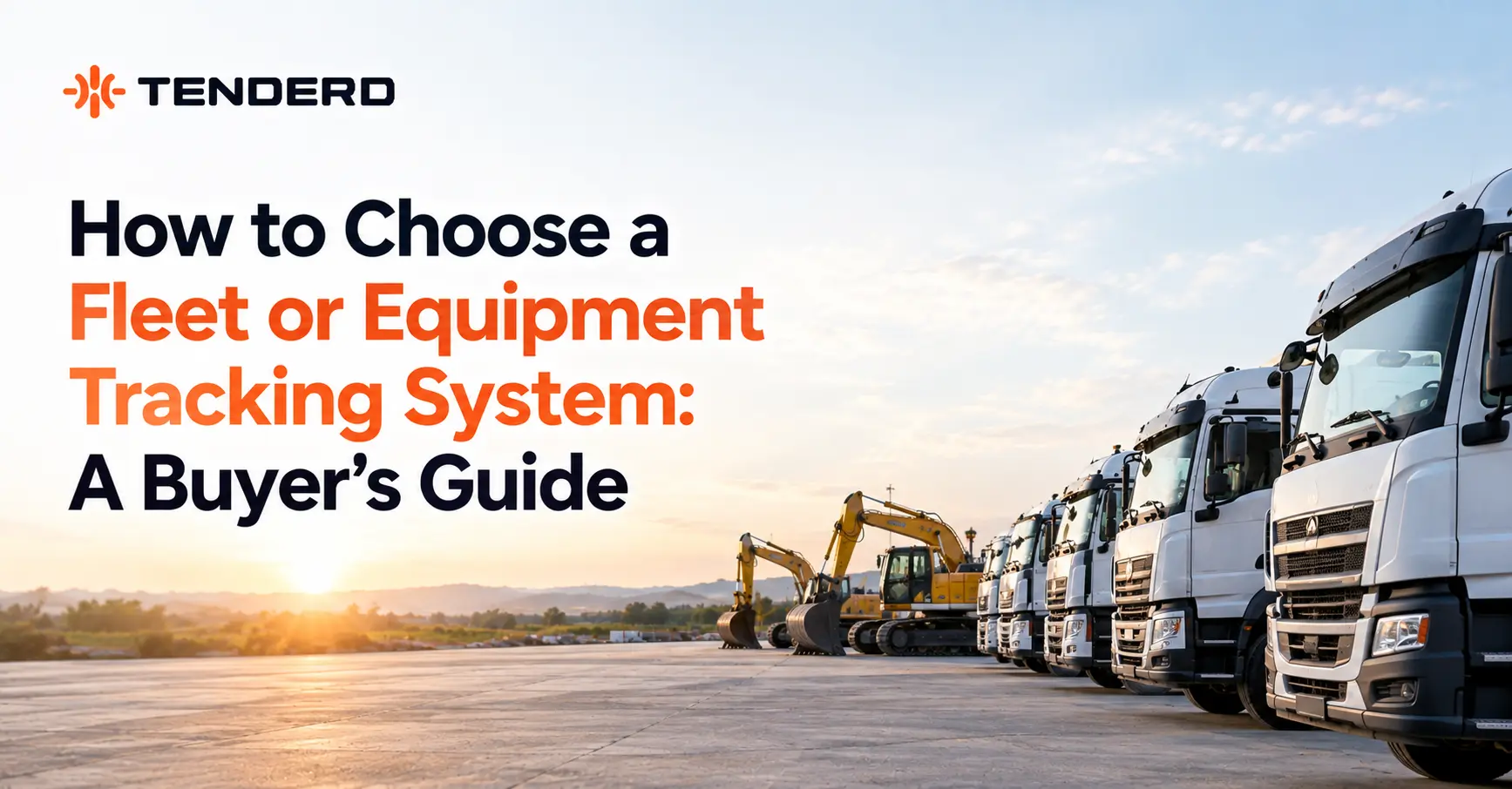 Checklist diagram for evaluating a fleet and equipment tracking system across a mixed heavy-equipment construction fleet